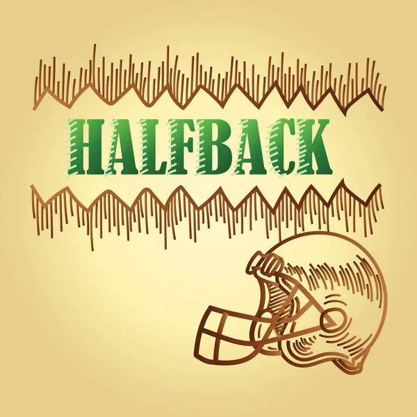 Football Halfback Position Text — Stock Vector