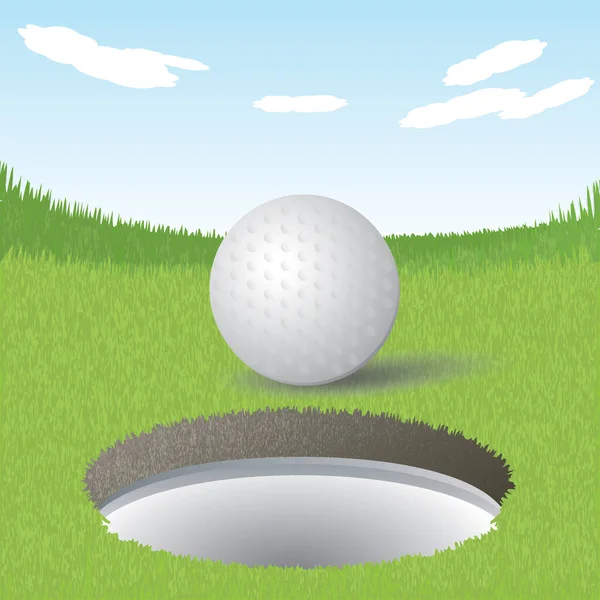 Golfball Nahe Dem Loch — Stockvektor