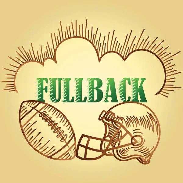 Testo Posizione Fullback Calcio — Vettoriale Stock