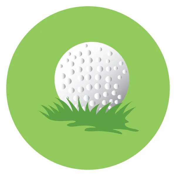 Golfbal Het Gras — Stockvector