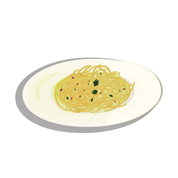 Spaghetti Sur Une Assiette — Image vectorielle
