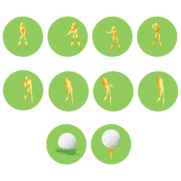 Abstracte Golf Speler Collectie — Stockvector