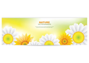 Ayçiçekli bir doğa sancağı.