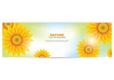 Ayçiçekli bir doğa sancağı.