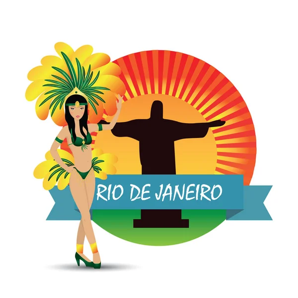 Rio Janeiro Diseño Fondo — Vector de stock