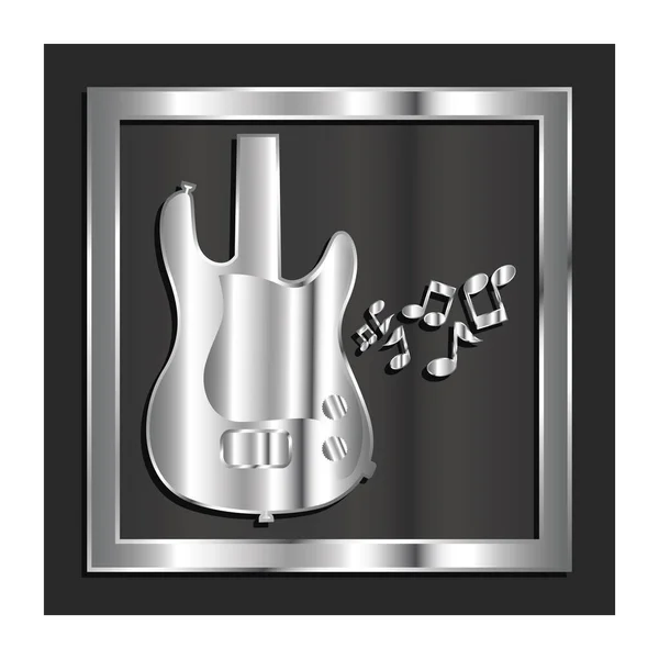 Guitare Avec Notes Musicales — Image vectorielle