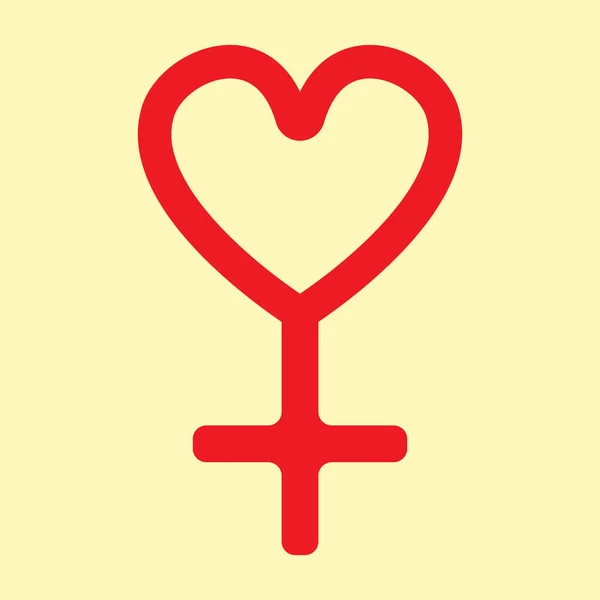 Heart Shaped Female Gender Symbol Illustration — Stock Vector