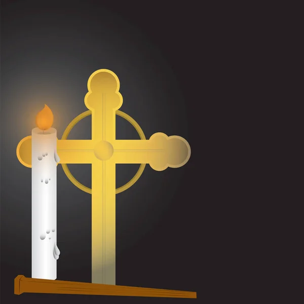 Croix Sainte Fond Bougie — Image vectorielle