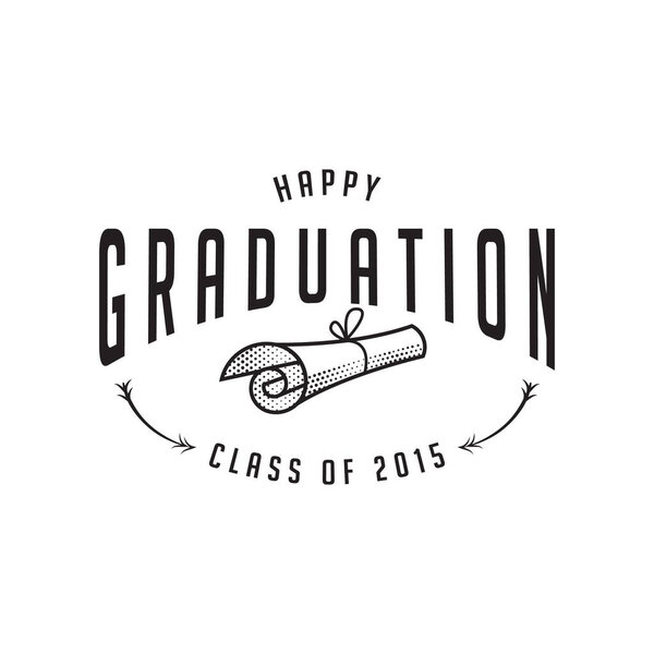 A graduation label illustration.