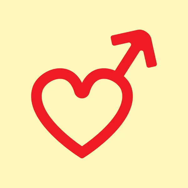 Una Ilustración Símbolo Género Masculino Forma Corazón — Vector de stock