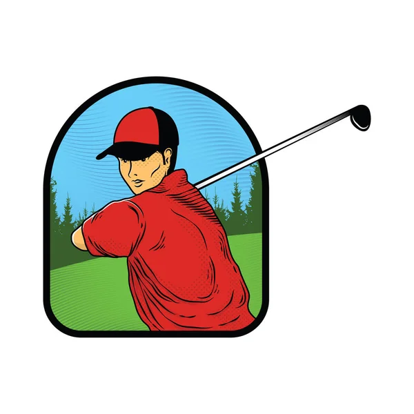 Homme Avec Club Golf — Image vectorielle