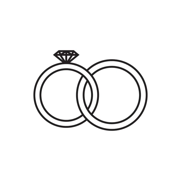 Uma Ilustração Anéis Casamento — Vetor de Stock