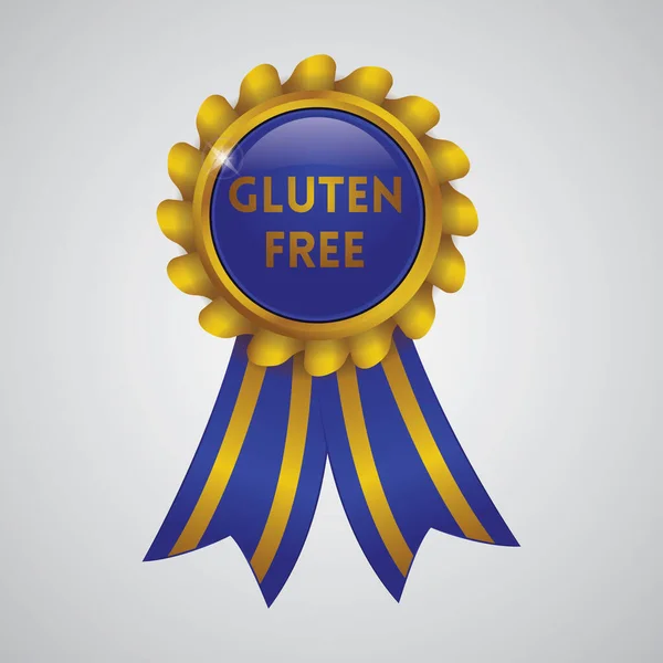 Gluten Free Ribbon Badge — Stock Vector