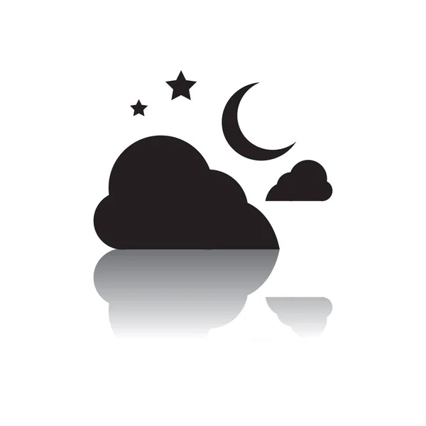 Nuvens Com Lua Estrelas — Vetor de Stock