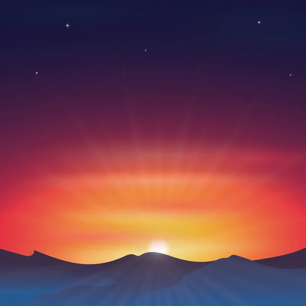 Μια Απεικόνιση Φόντου Ηλιοβασιλέματος — Διανυσματικό Αρχείο