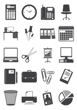 Ofis simgelerinin koleksiyonu