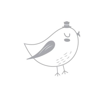 Basit bir kuş çizimi.