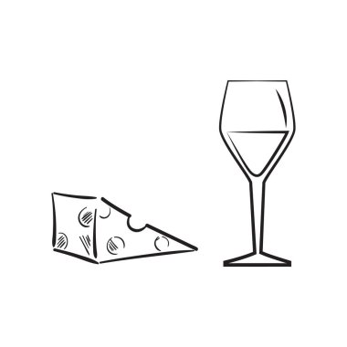 Bir bardak şarap resimli peynir..