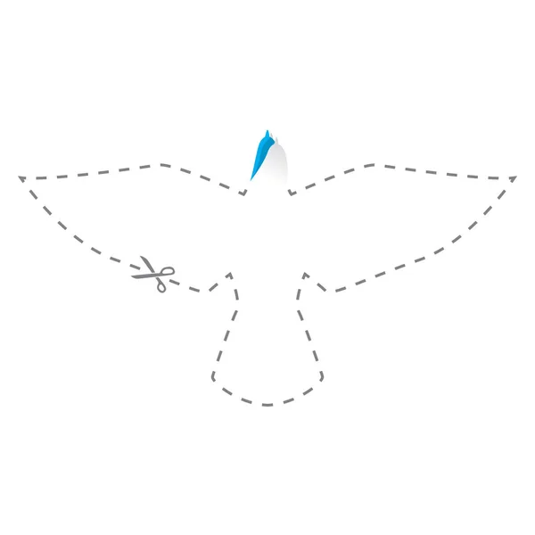 Papier Découpé Dans Oiseau — Image vectorielle