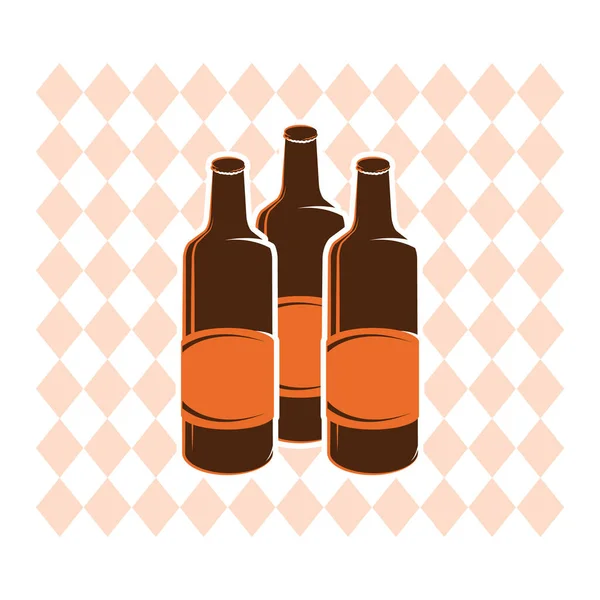 Une Illustration Bouteilles Bière — Image vectorielle