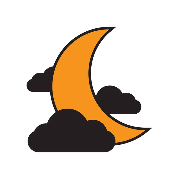 Lua Com Algumas Nuvens — Vetor de Stock