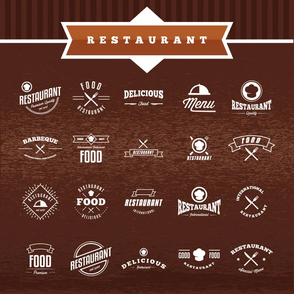 Restaurant Labels Collection Illustration — Stock Vector