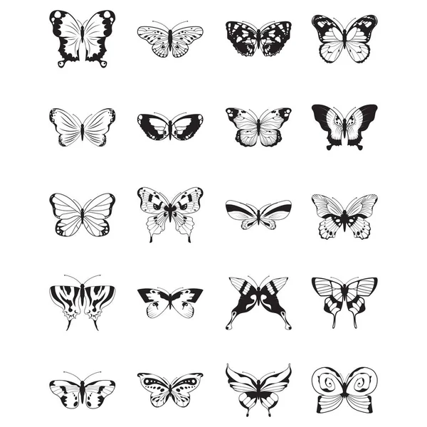 Набір Значків Метеликів — стоковий вектор