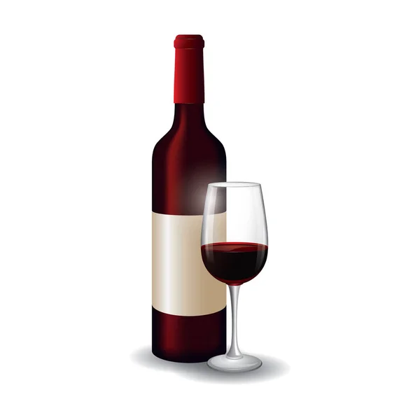 Botella Vino Vidrio — Vector de stock