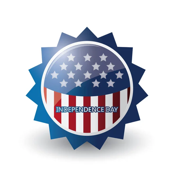 Distintivo Bandeira Independência Americana — Vetor de Stock