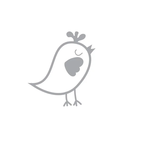 Basit Bir Kuş Çizimi — Stok Vektör