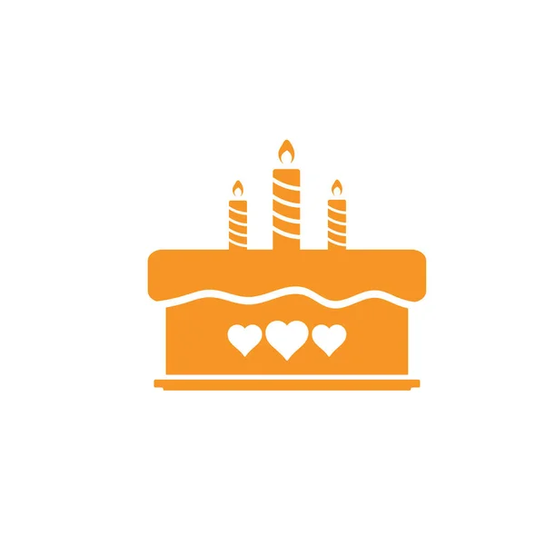 用蜡烛庆祝蛋糕 — 图库矢量图片