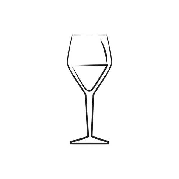 Illustration Eines Weinglases — Stockvektor