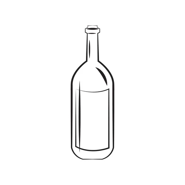 Illustrazione Bottiglia Vino — Vettoriale Stock