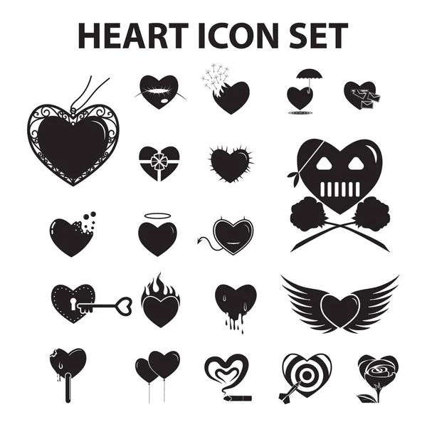 Conjunto Iconos Del Corazón — Vector de stock