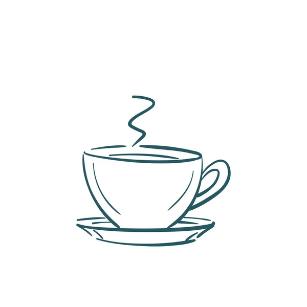 Eine Teetasse Mit Untertasse Illustration — Stockvektor