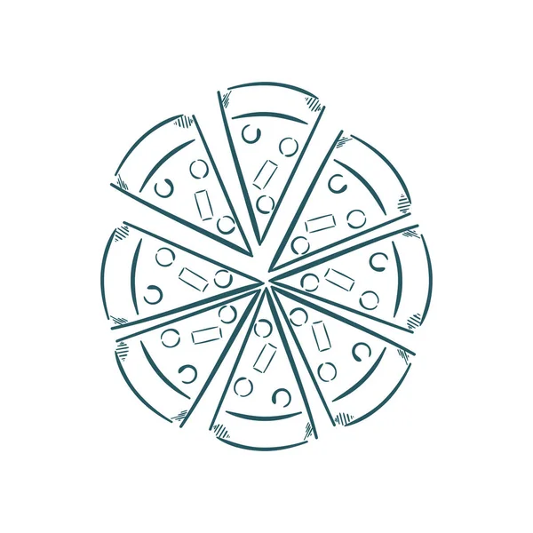 Uma Ilustração Fatias Pizza —  Vetores de Stock