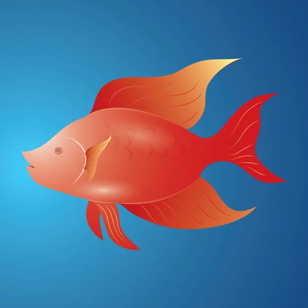 Czerwona Ryba Ilustracja — Wektor stockowy