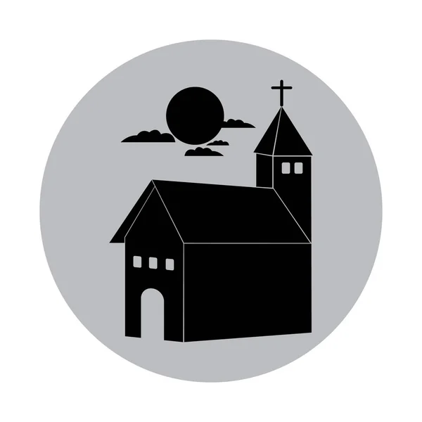 Εκκλησία Και Φεγγάρι — Διανυσματικό Αρχείο