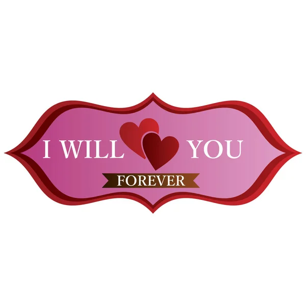 Love You Forever Label — Stock Vector