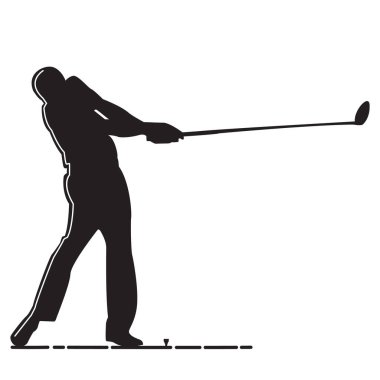 Golf oynayan bir adamın silueti