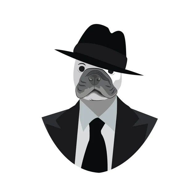 Chien Portant Costume Chapeau — Image vectorielle