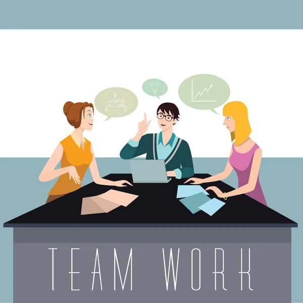 Team Brainstorming Idea — Stock Vector