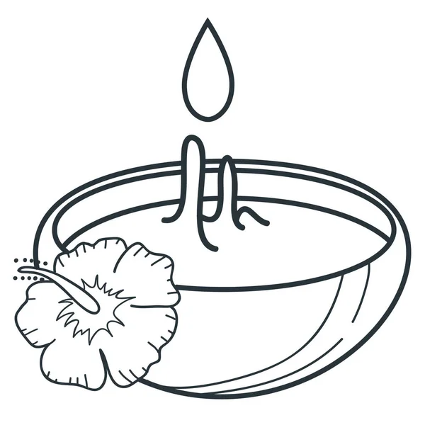 Bol Eau Avec Fleur — Image vectorielle