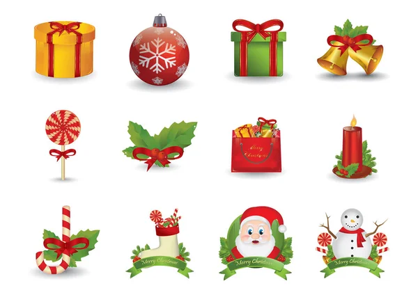 Set Christmas Icons — Stock Vector