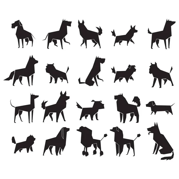 Collection Dog Silhouettes — Stock Vector