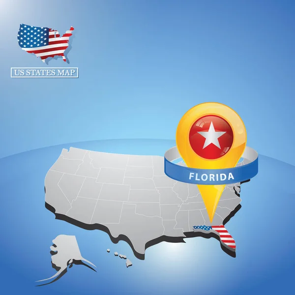 Florida Állam Térképen Usa — Stock Vector