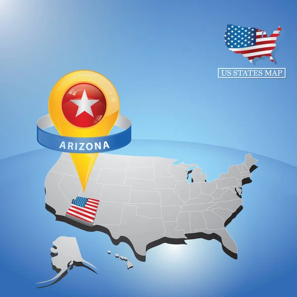 Arizona Tillstånd Kartan Över Usa — Stock vektor