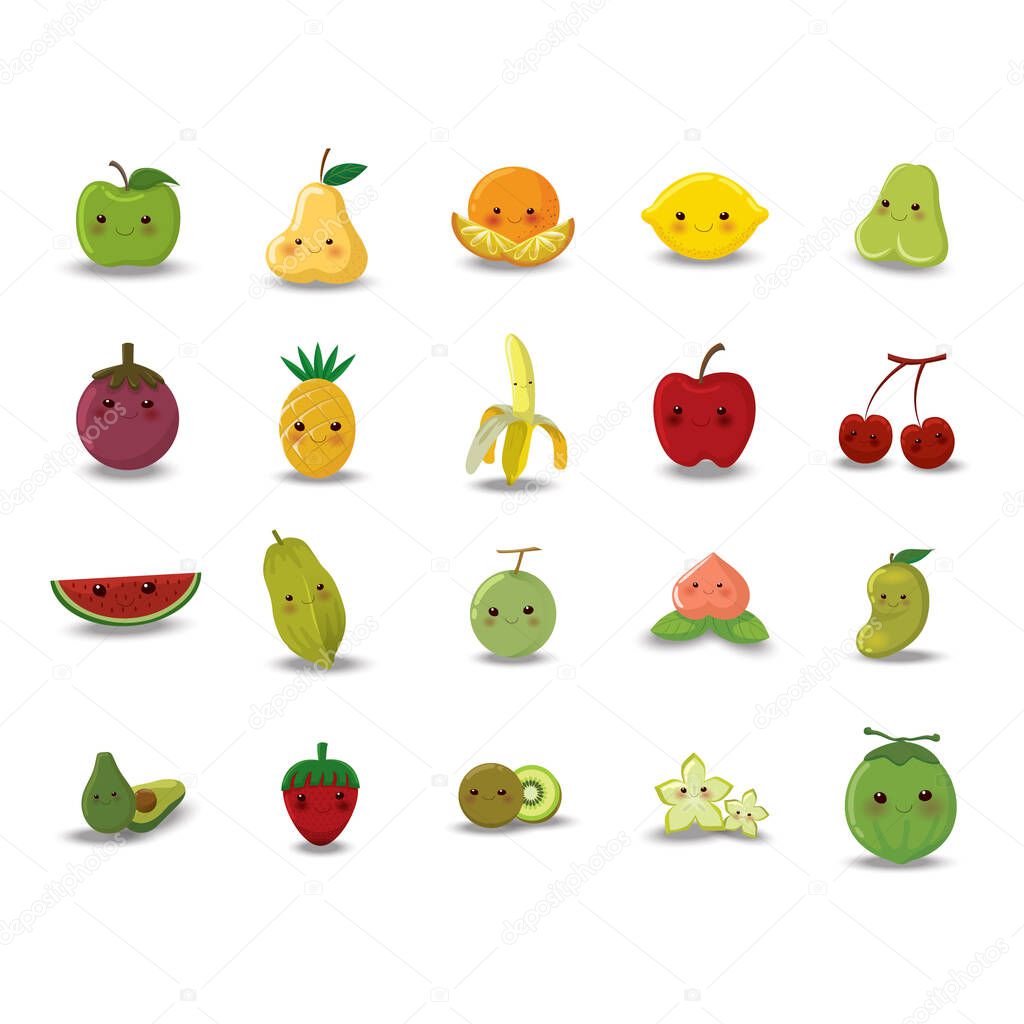 Set of fruit and vegetable icons