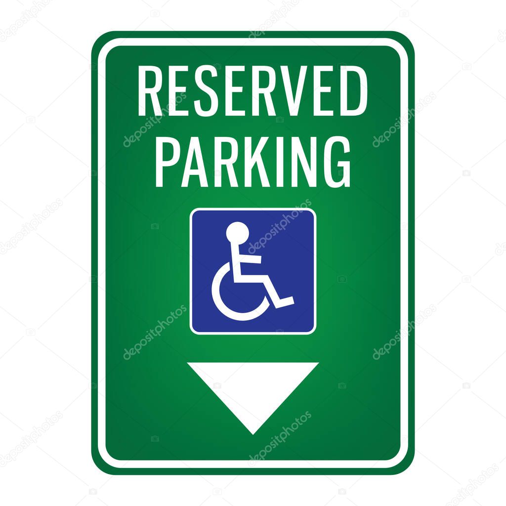 parking reserved for handicap signboard