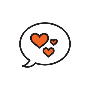 Kalpli konuşma balonu simgesi